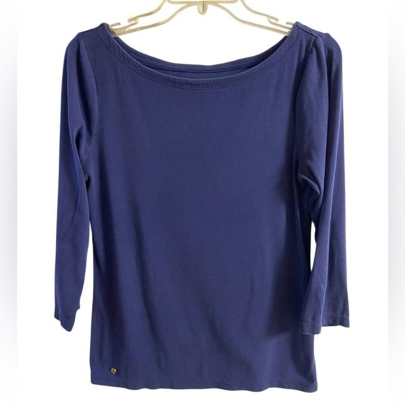 Lilly Pulitzer Tops - Lilly Pulitzer Deep Blue 3/4 Sleeve Tee Medium